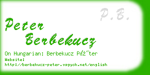 peter berbekucz business card